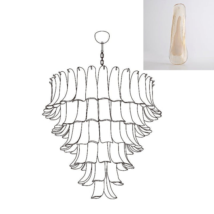 Celiian lampadario petali in vetro di Murano vintage