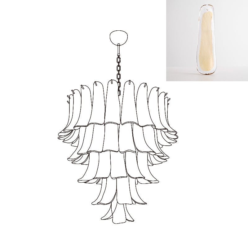 Celiian lampadario petali in vetro di Murano vintage