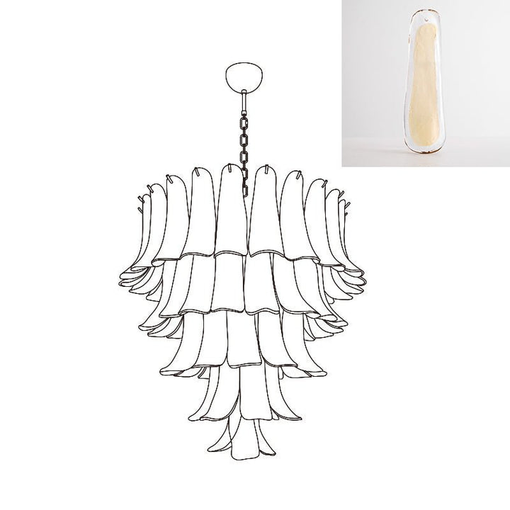Celiian lampadario petali in vetro di Murano vintage