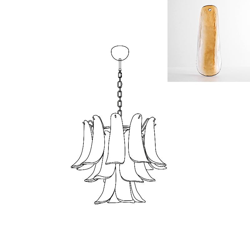Celiian lampadario petali in vetro di Murano vintage