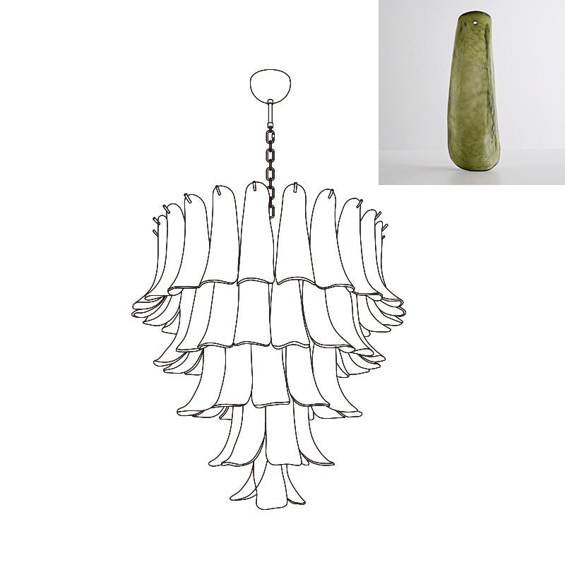 Celiian lampadario petali in vetro di Murano vintage