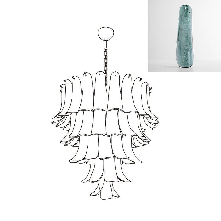 Celiian lampadario petali in vetro di Murano vintage