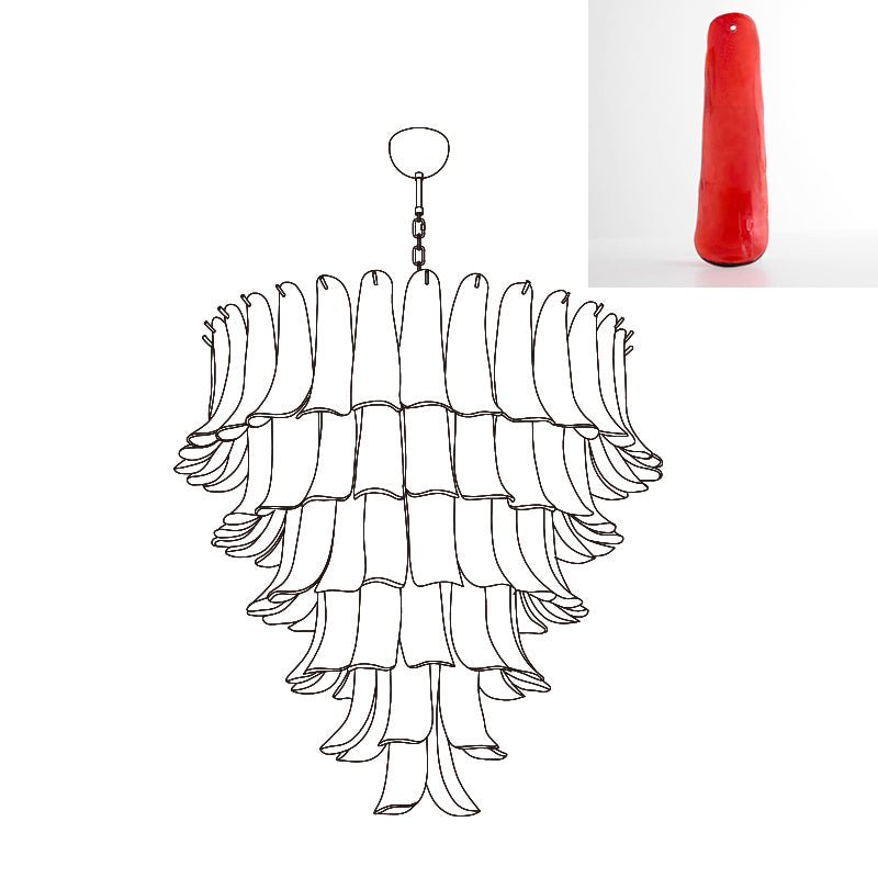 Celiian lampadario petali in vetro di Murano vintage