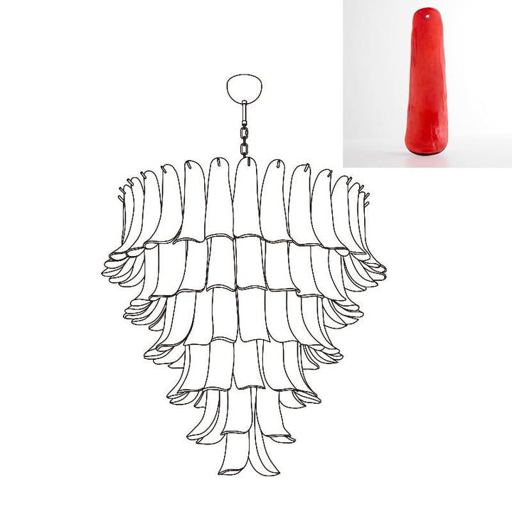 Celiian lampadario petali in vetro di Murano vintage