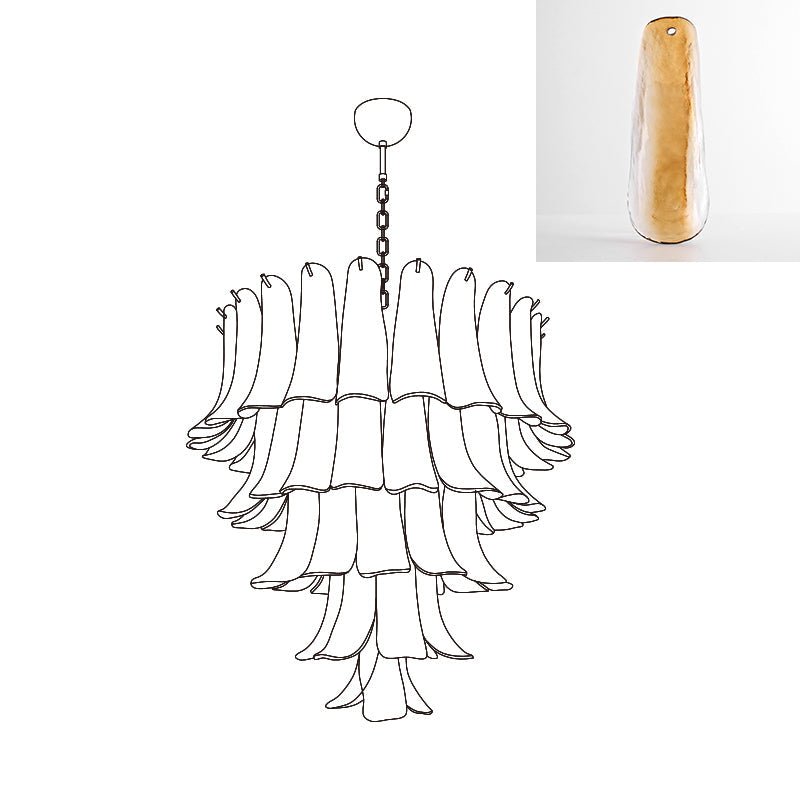Celiian lampadario petali in vetro di Murano vintage