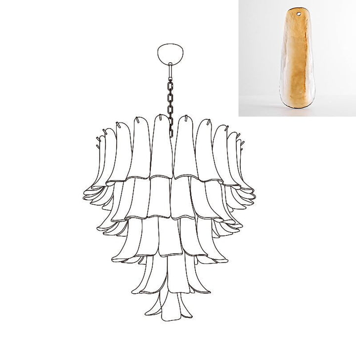 Celiian lampadario petali in vetro di Murano vintage