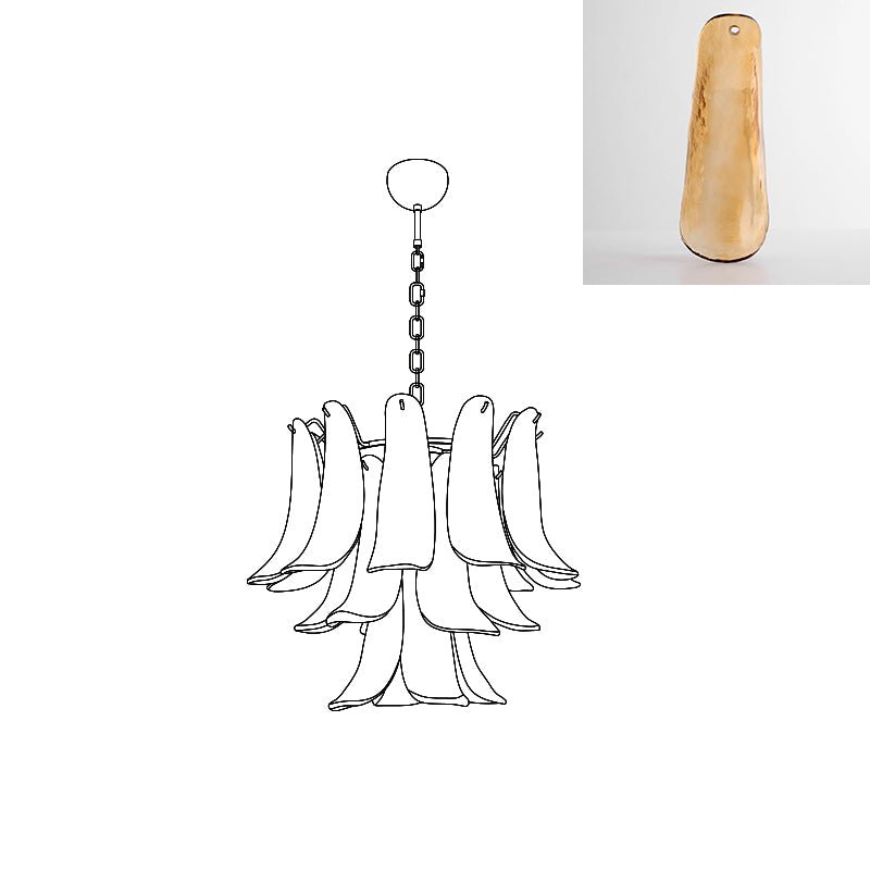 Celiian lampadario petali in vetro di Murano vintage
