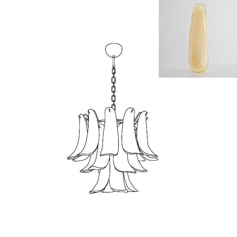 Celiian lampadario petali in vetro di Murano vintage
