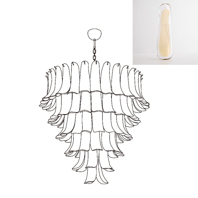 Celiian lampadario petali in vetro di Murano vintage