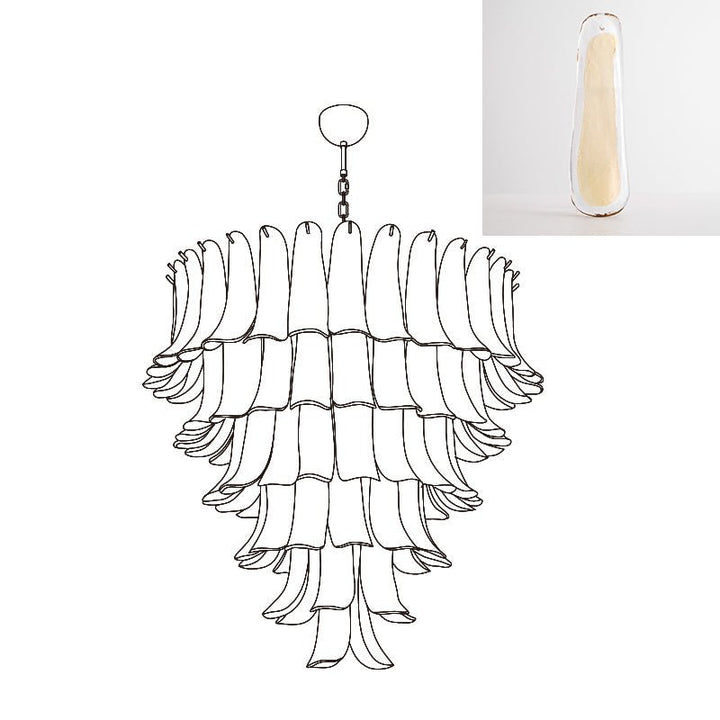 Celiian lampadario petali in vetro di Murano vintage