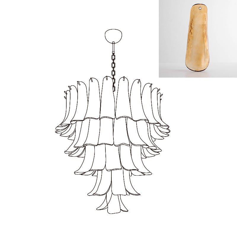 Celiian lampadario petali in vetro di Murano vintage