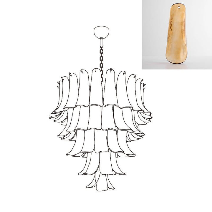 Celiian lampadario petali in vetro di Murano vintage