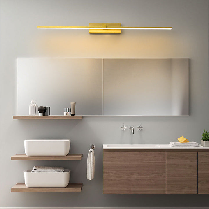 Arisha Moderno Lineare Classico LED Applique Metallo Oro Specchio Bagno