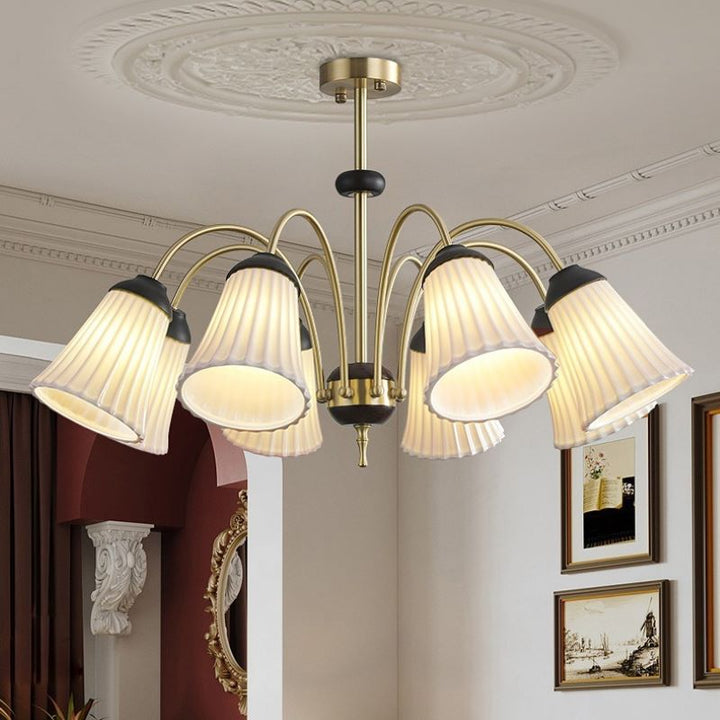 Arisha Retro LED Lux Lampadario Oro Metallo Sala da pranzo Camera da letto