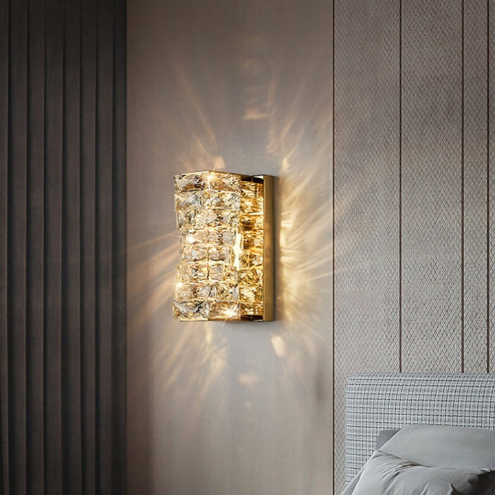 Kristy LED Applique Metallo Cristallo Rettangolare Moderno