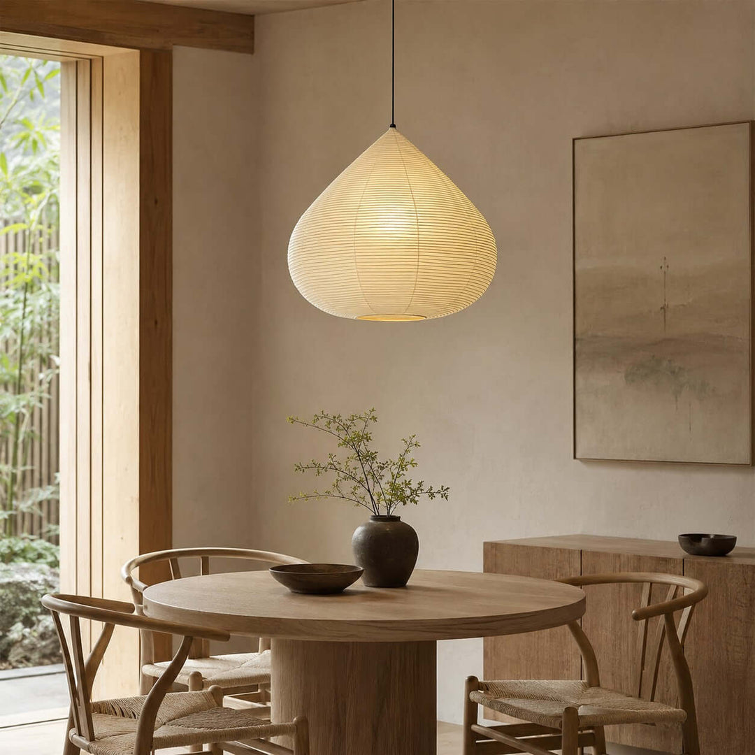 Onion lampada a sospensione in carta beige