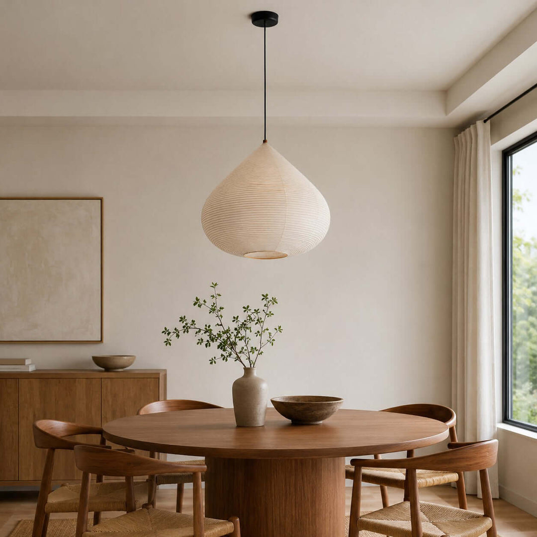 Onion lampada a sospensione in carta beige