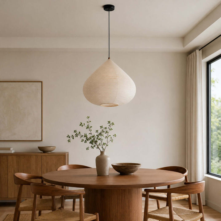 Onion lampada a sospensione in carta beige