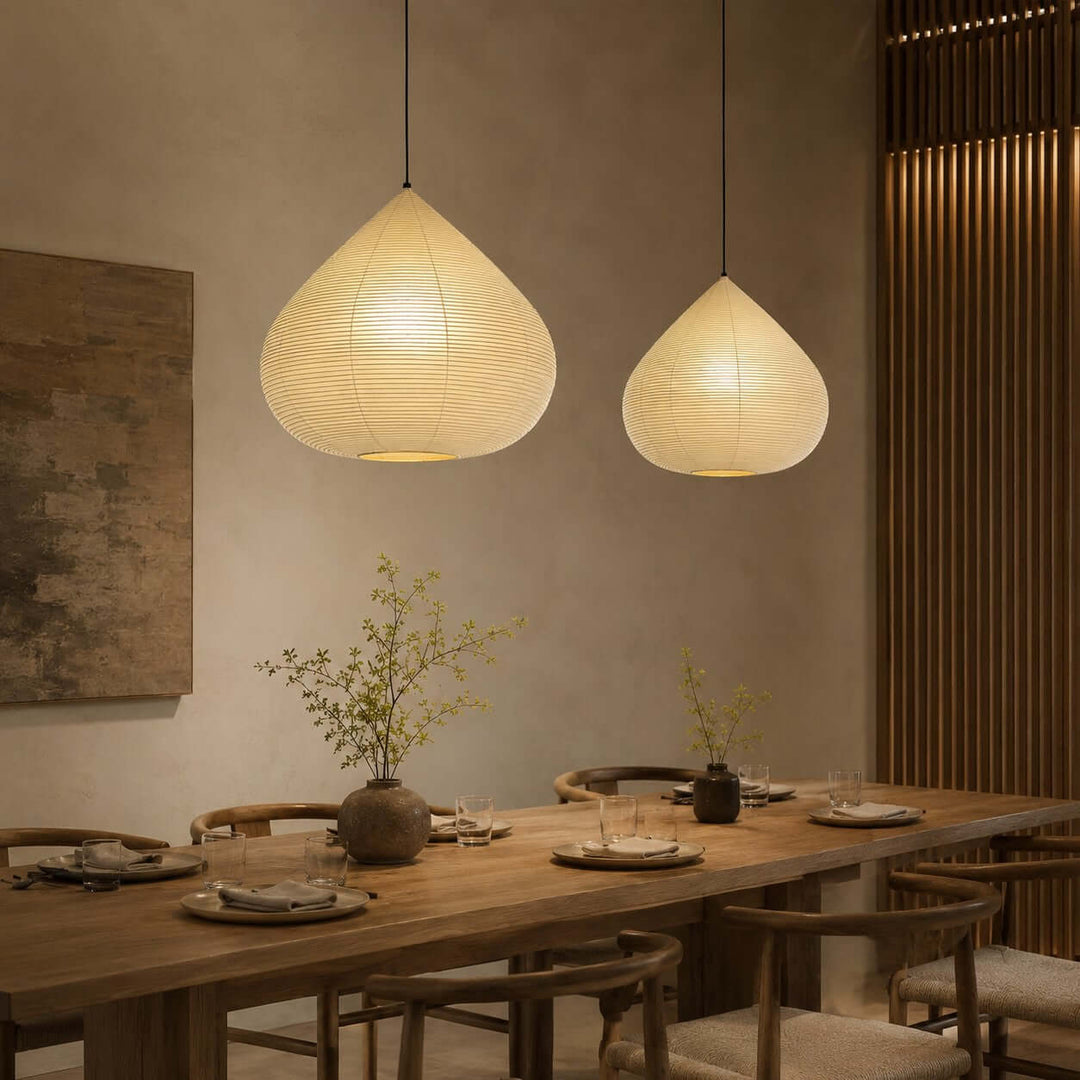 Onion lampada a sospensione in carta beige