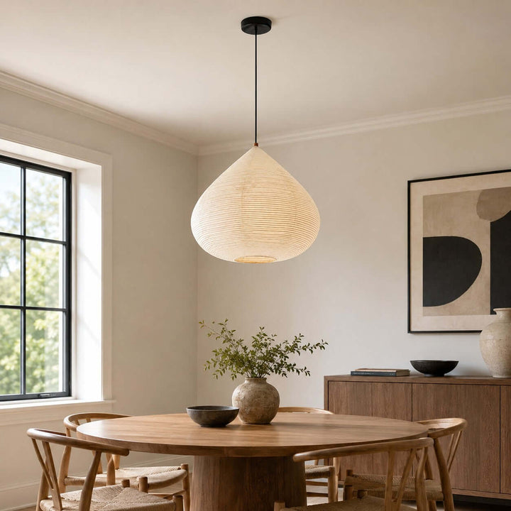 Onion lampada a sospensione in carta beige