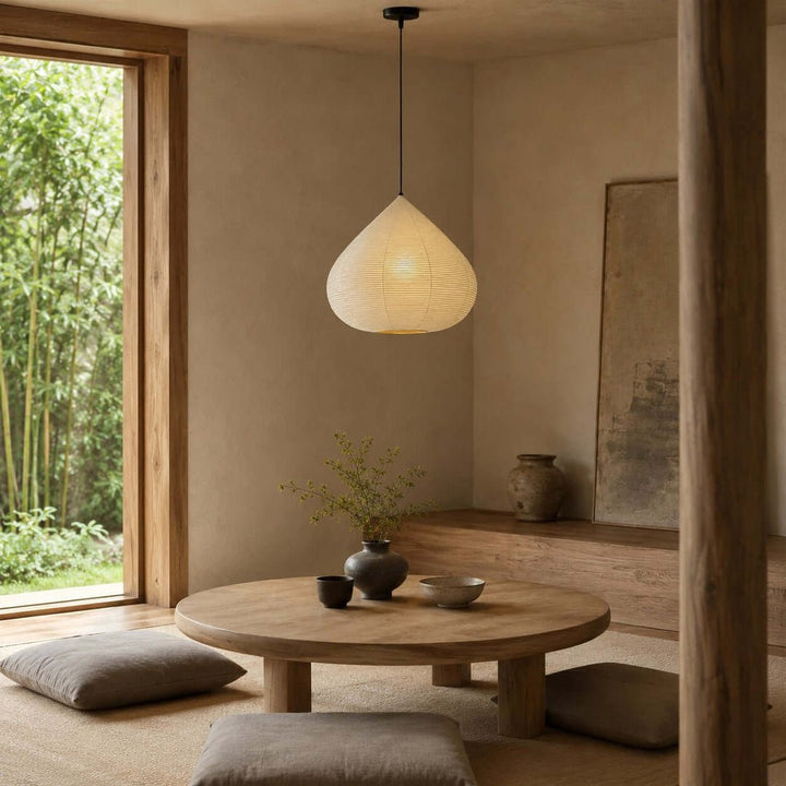 Onion lampada a sospensione in carta beige
