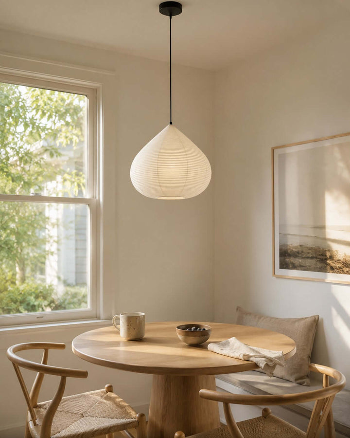 Onion lampada a sospensione in carta beige