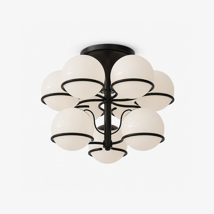 Opal vetro globo Semiflush lampadario