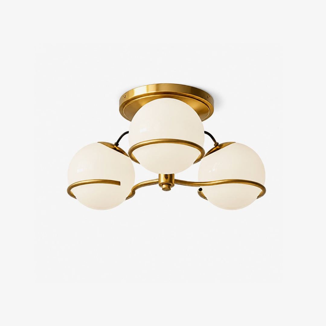 Opal vetro globo Semiflush lampadario
