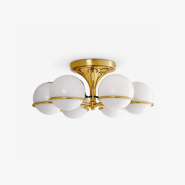 Opal vetro globo Semiflush lampadario