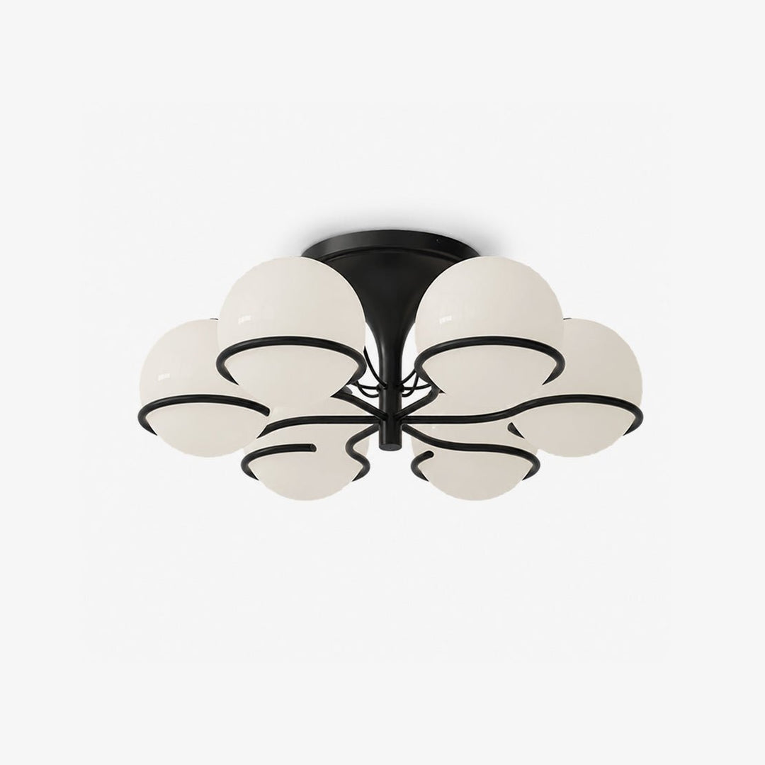 Opal vetro globo Semiflush lampadario