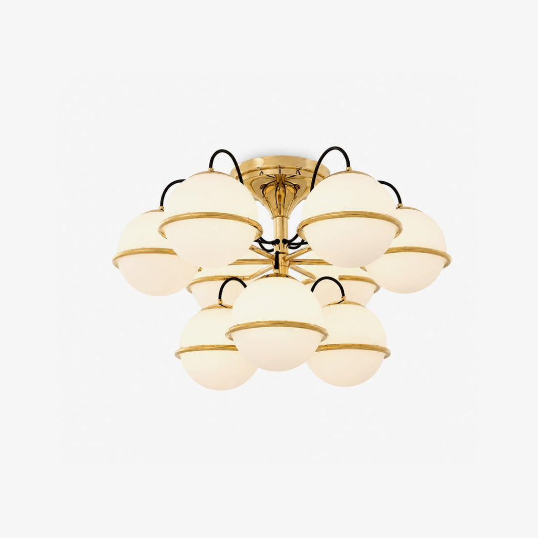Opal vetro globo Semiflush lampadario