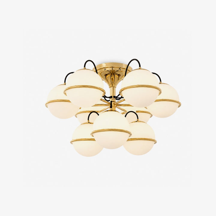 Opal vetro globo Semiflush lampadario