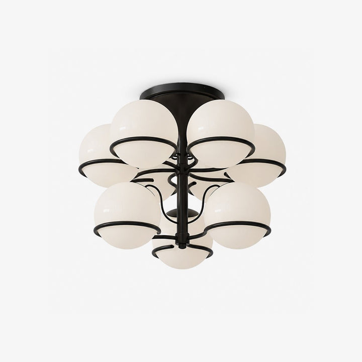 Opal vetro globo Semiflush lampadario