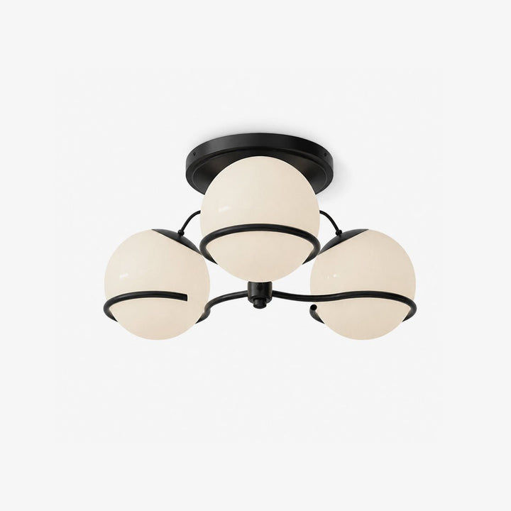 Opal vetro globo Semiflush lampadario