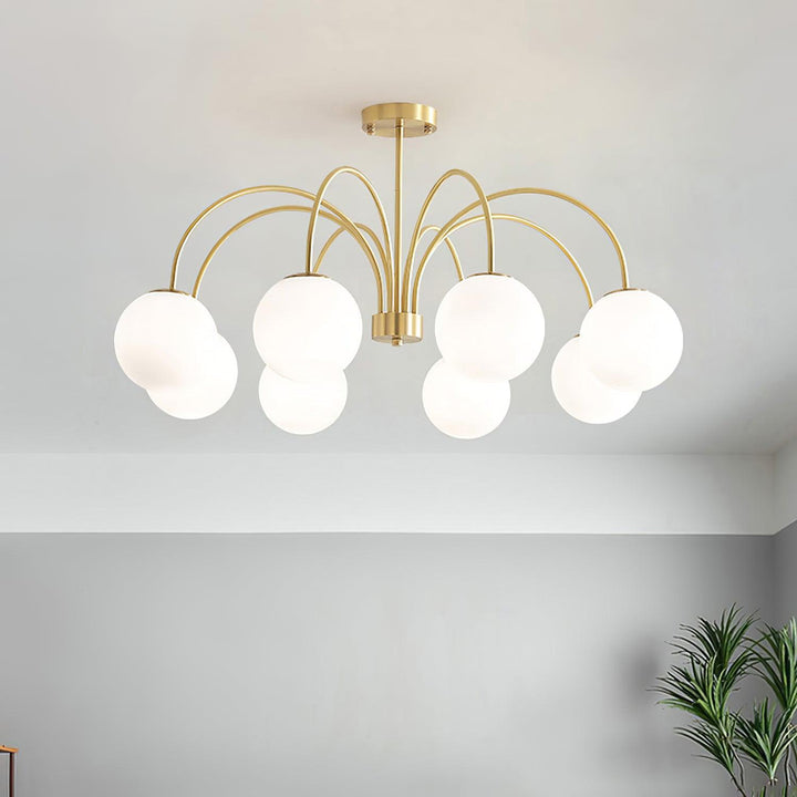 Solalissa lampadario Orillia ottone sfera Globale moderno