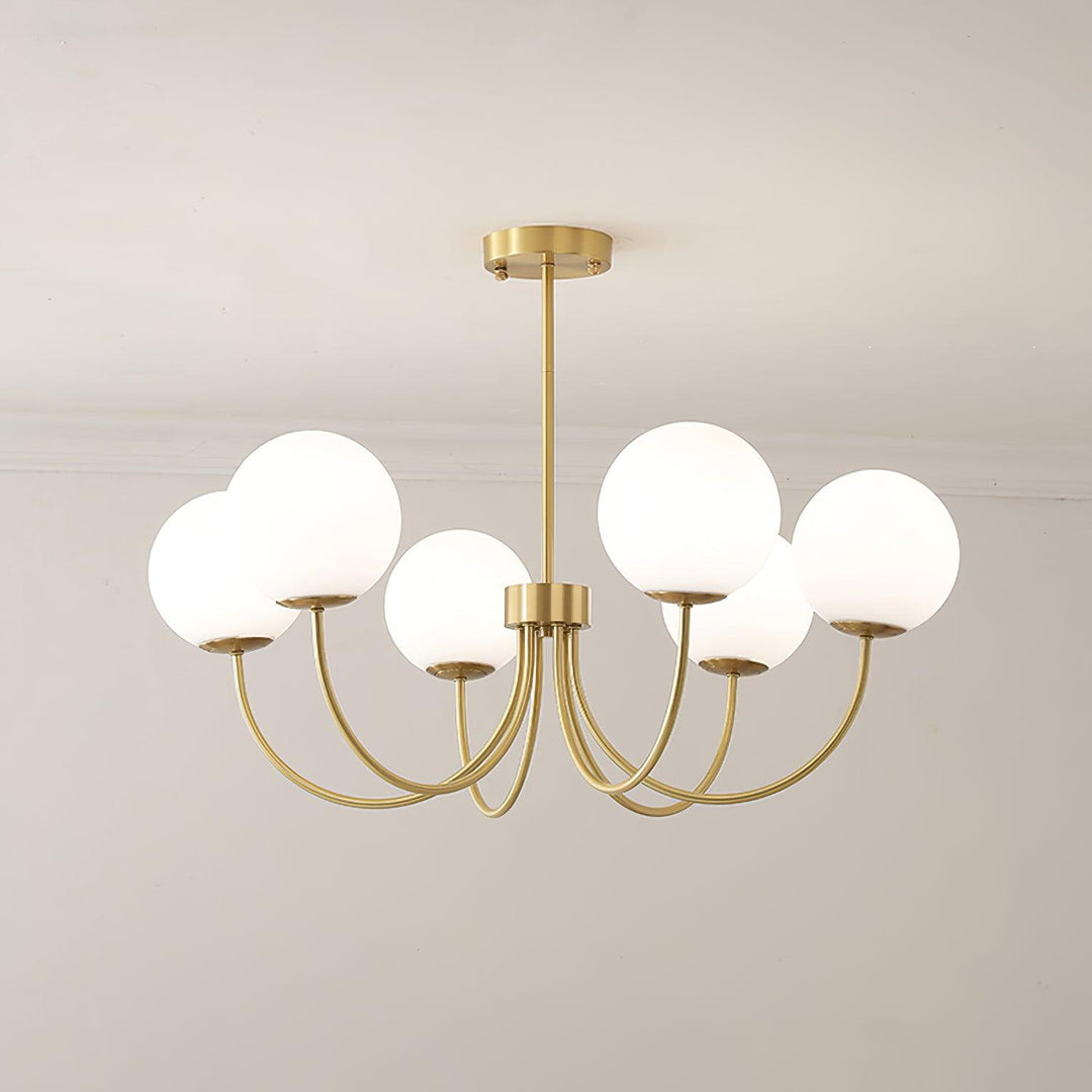 Solalissa lampadario Orillia ottone sfera Globale moderno