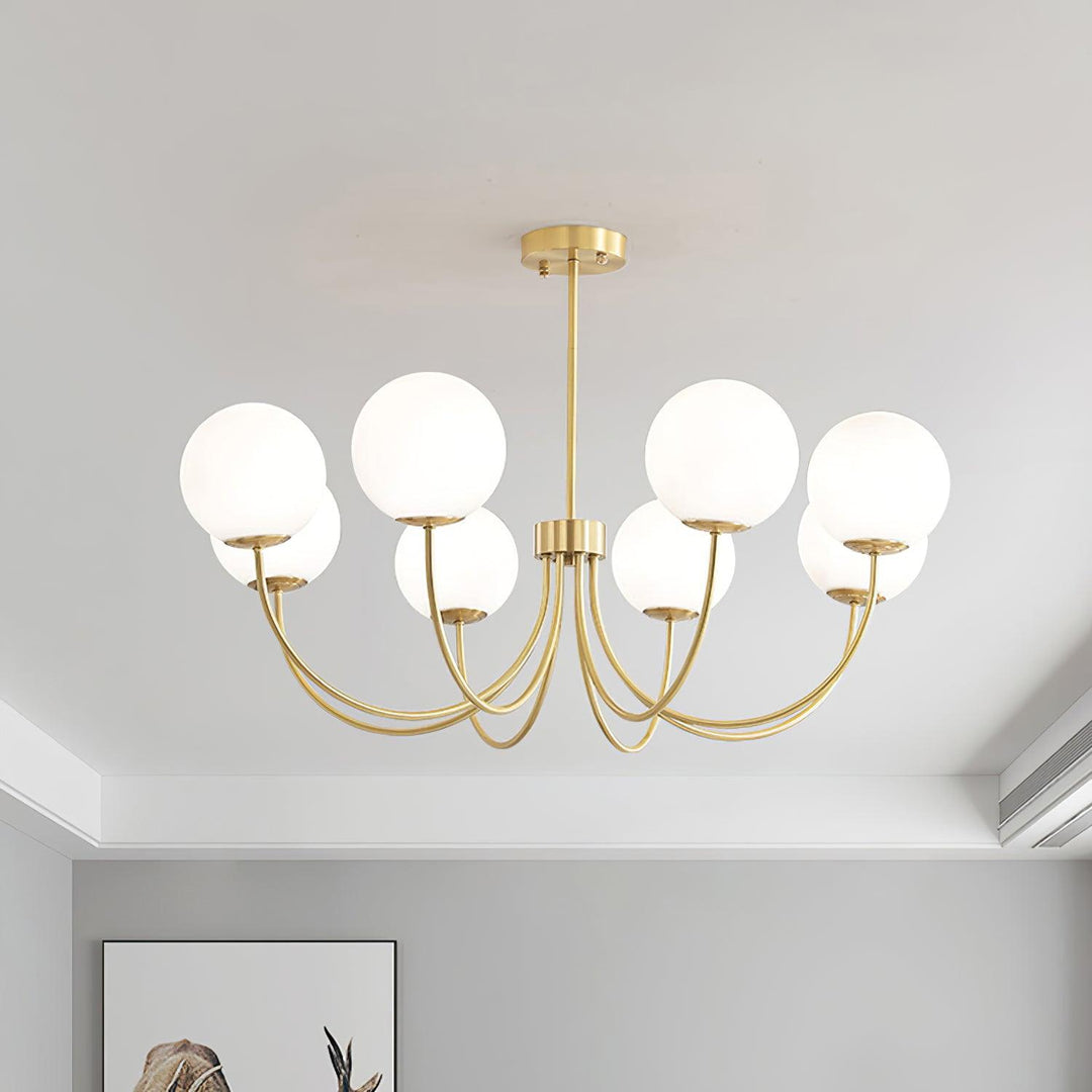 Solalissa lampadario Orillia ottone sfera Globale moderno