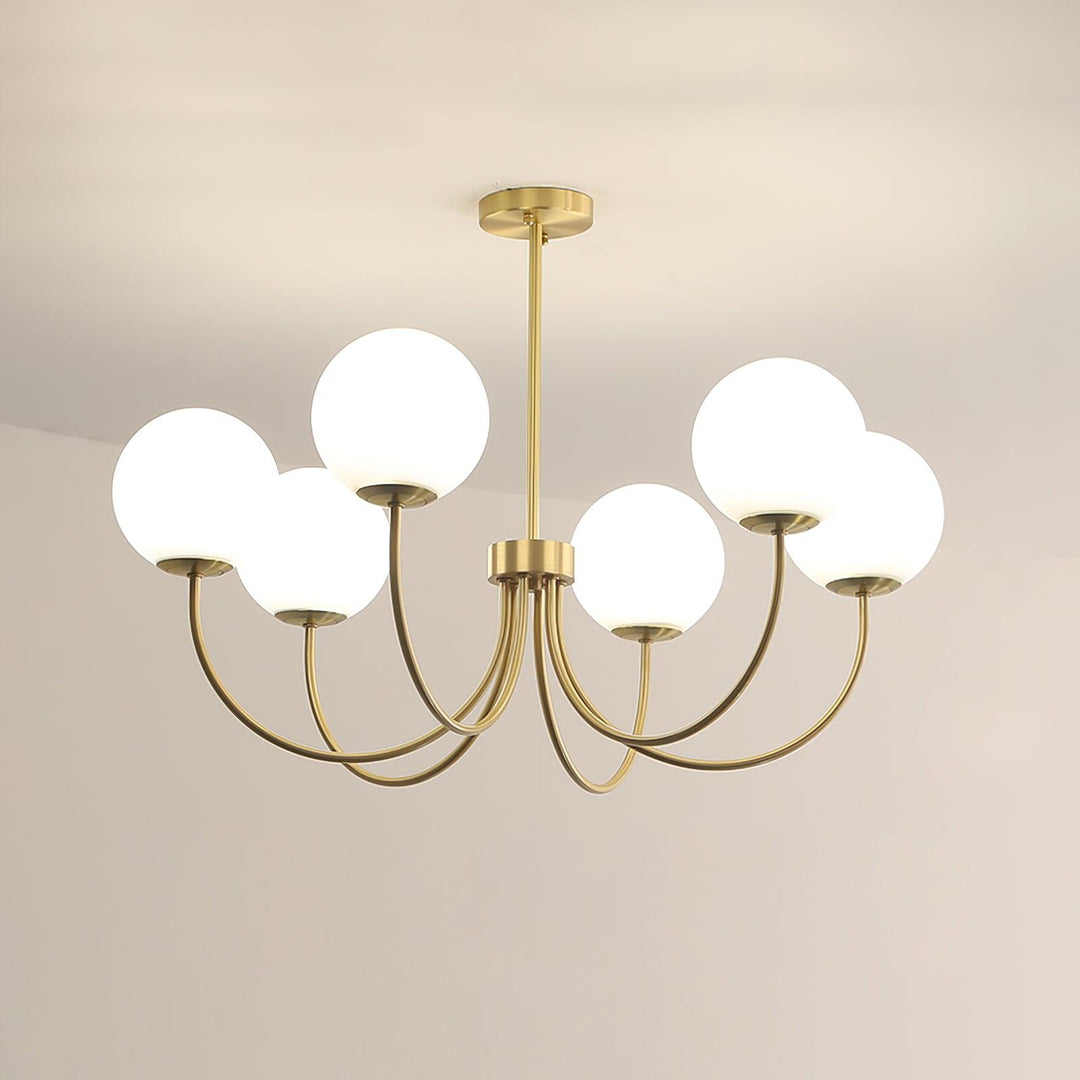 Solalissa lampadario Orillia ottone sfera Globale moderno