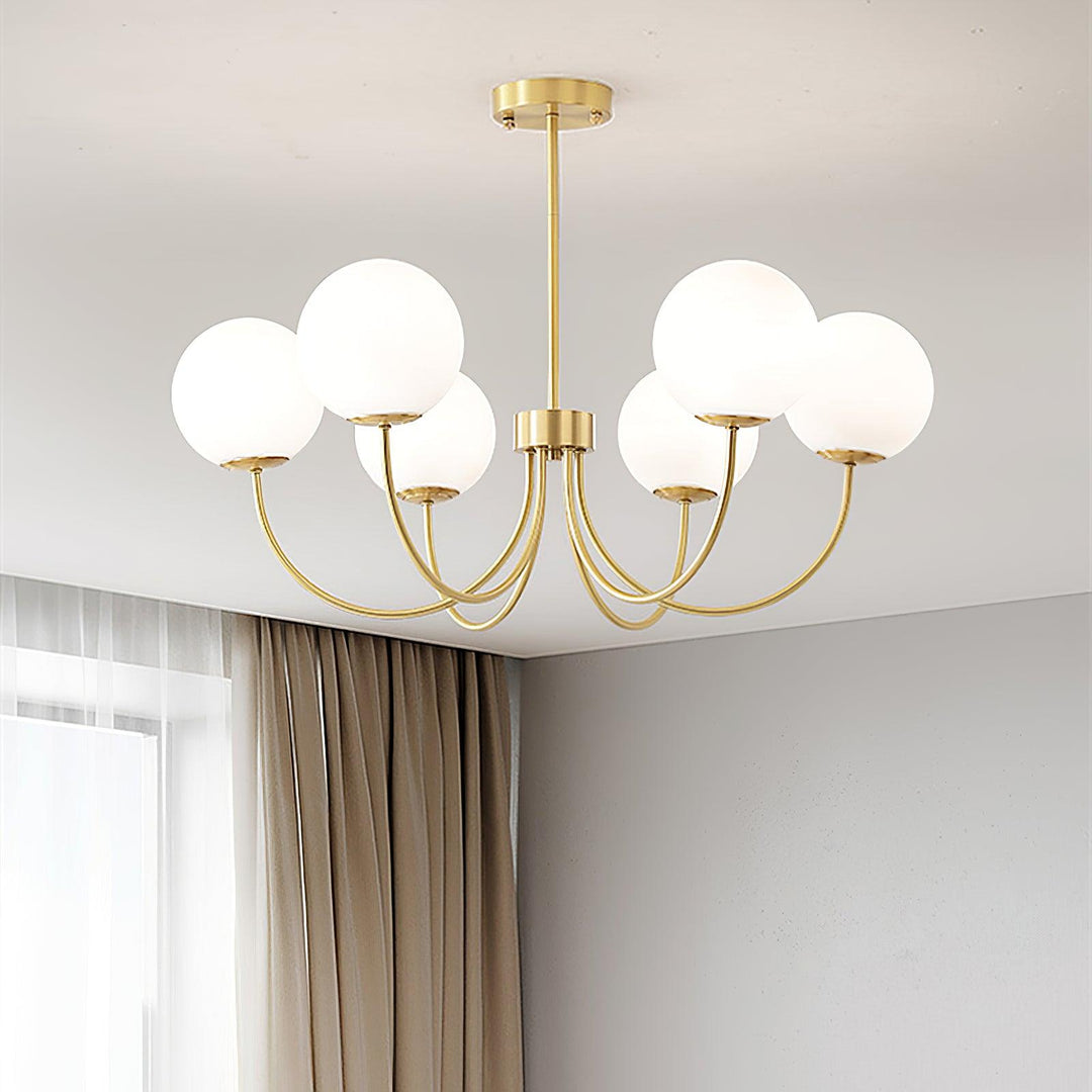 Solalissa lampadario Orillia ottone sfera Globale moderno