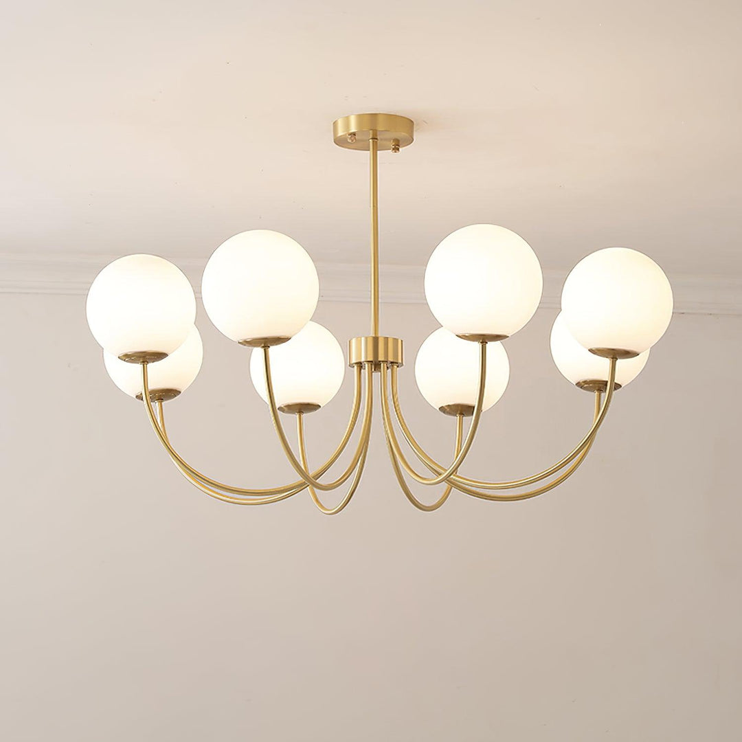 Solalissa lampadario Orillia ottone sfera Globale moderno
