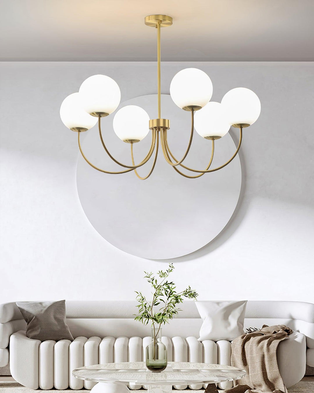 Solalissa lampadario Orillia ottone sfera Globale moderno