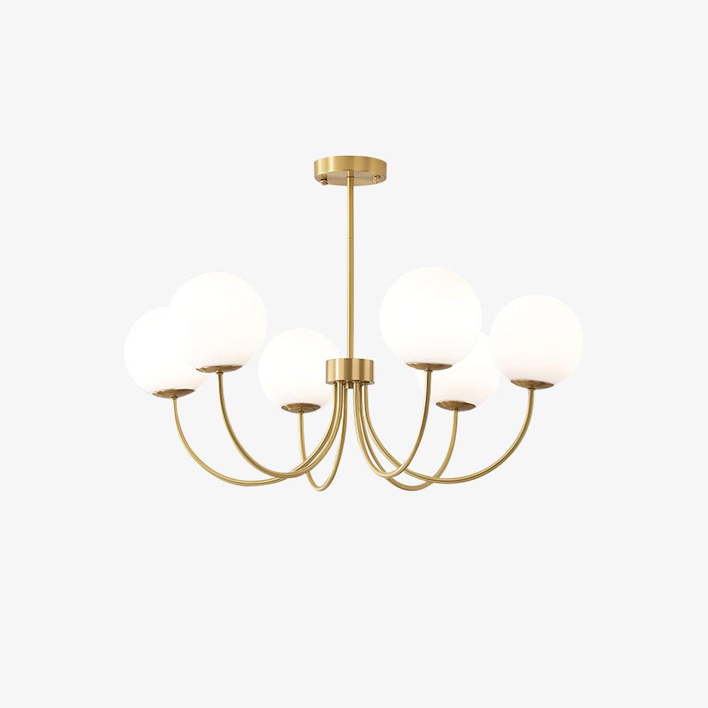 Solalissa lampadario Orillia ottone sfera Globale moderno