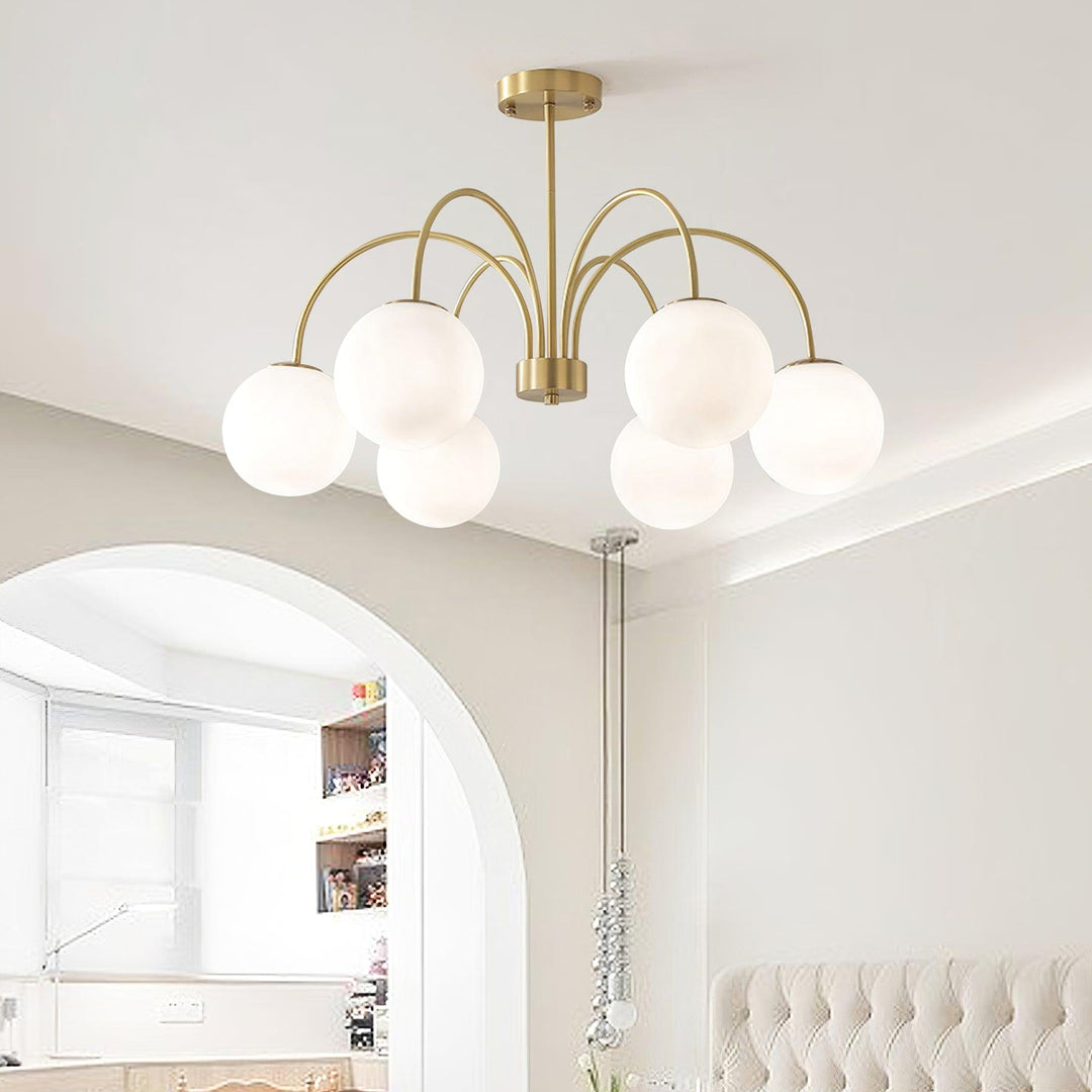 Solalissa lampadario Orillia ottone sfera Globale moderno