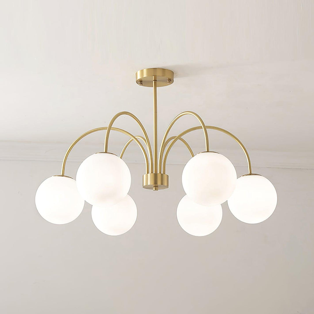 Solalissa lampadario Orillia ottone sfera Globale moderno