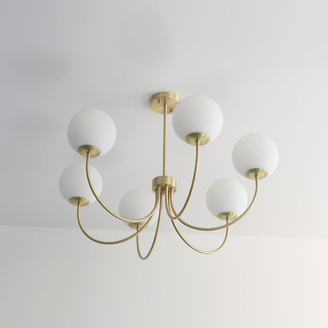 Solalissa lampadario Orillia ottone sfera Globale moderno