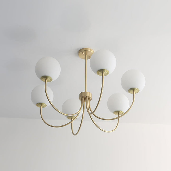 Solalissa lampadario Orillia ottone sfera Globale moderno