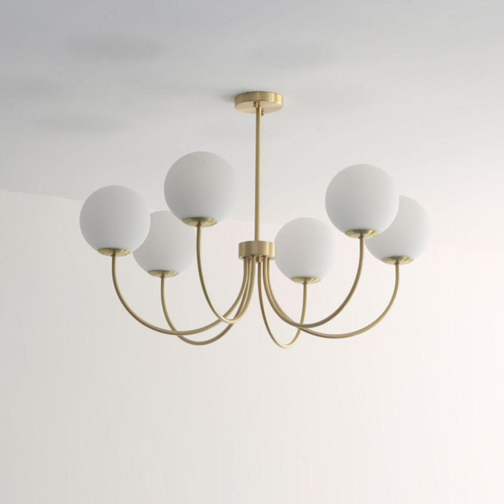 Solalissa lampadario Orillia ottone sfera Globale moderno