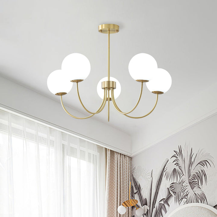 Solalissa lampadario Orillia ottone sfera Globale moderno