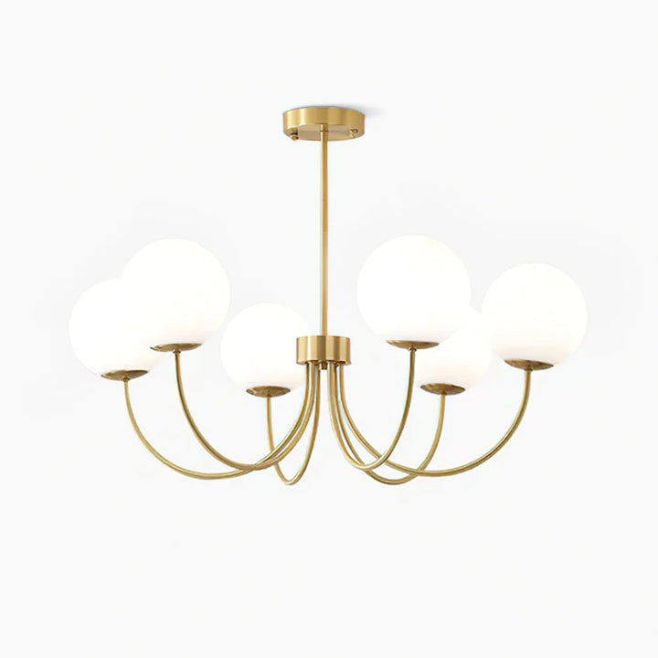 Solalissa lampadario Orillia ottone sfera Globale moderno