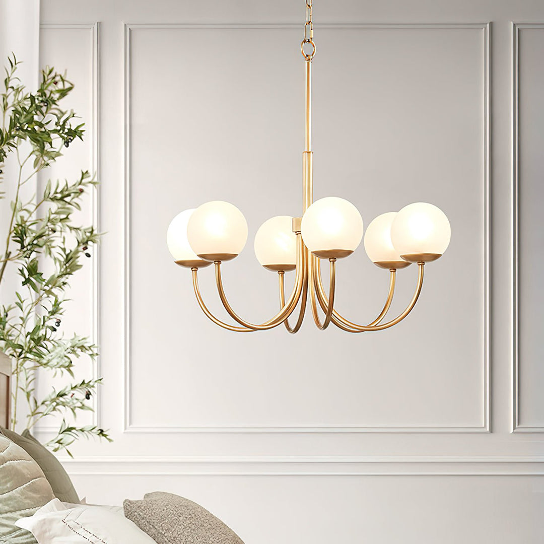Oriuena lampadario ottone sfera Orillia elegante